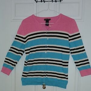 New York & Company Vibrant Striped Cardigan